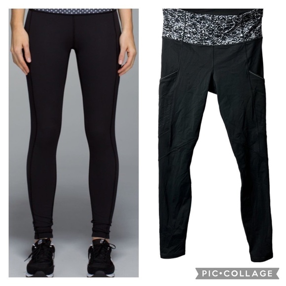 Lululemon Speed Tight II Splashed Panel Leggings Size 6 - Picture 1 of 6